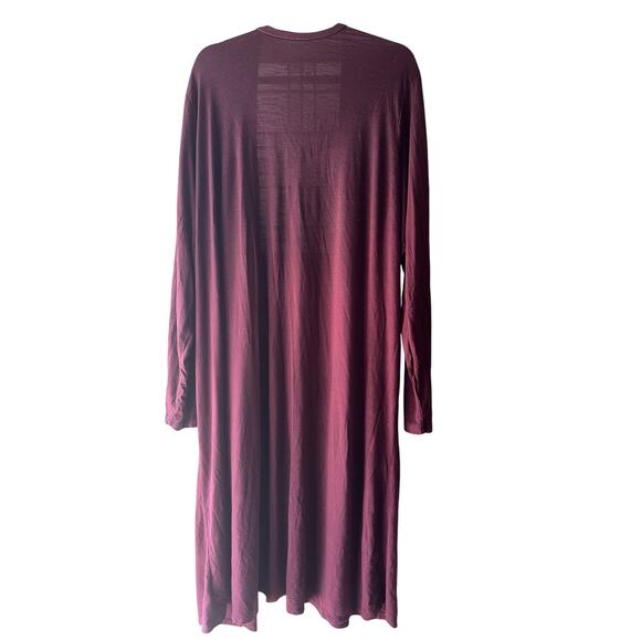 Torrid Long Open Front Cardigan Sweater Duster Burgundy Pockets Size 3 US 3X - Picture 2 of 5